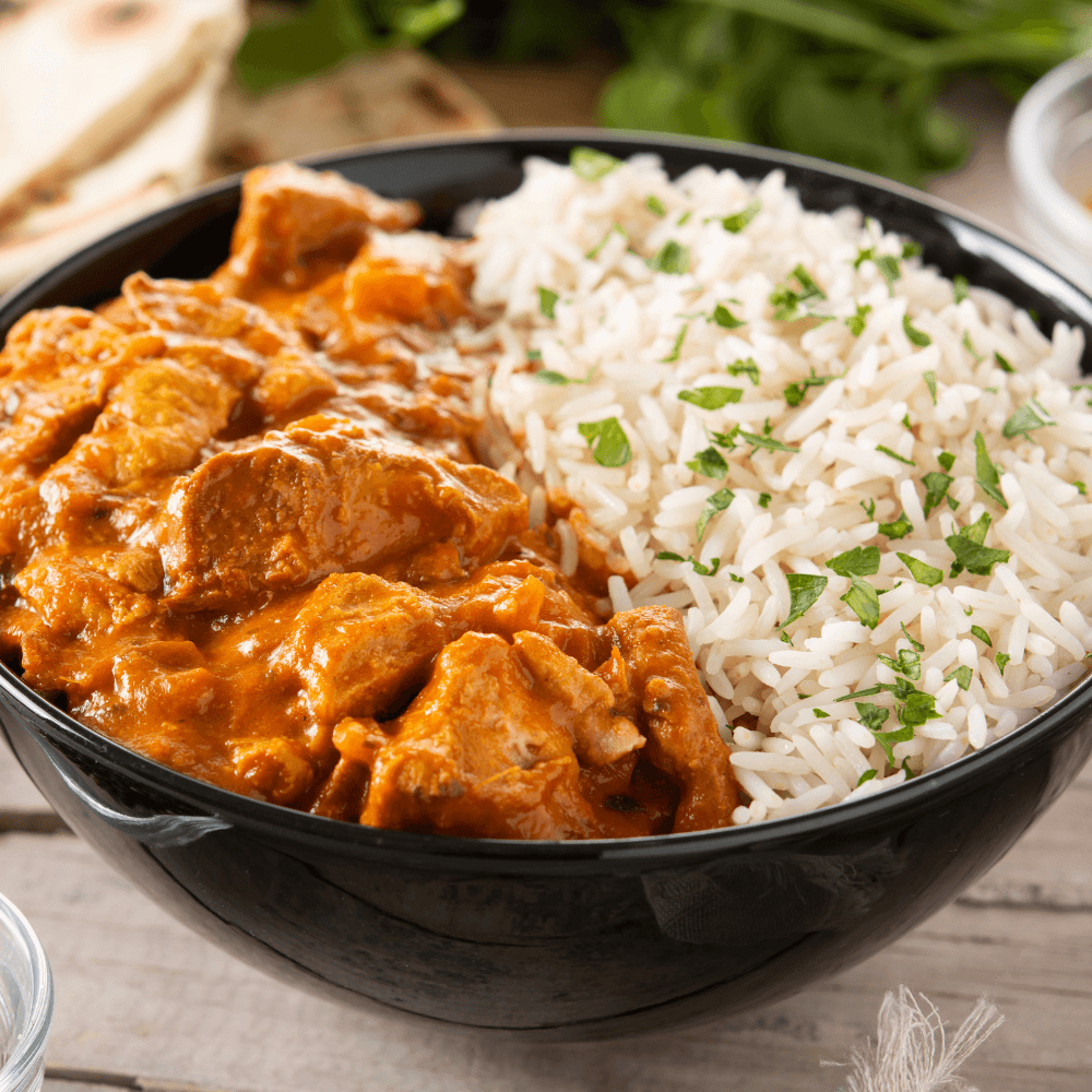 Delicious Butter Chicken with Rice - a classic Indian favorite